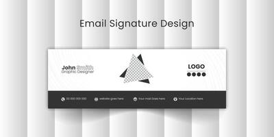 e-mail handtekening sjabloon of e-mail footer en persoonlijk sociaal media Hoes ontwerp. vector