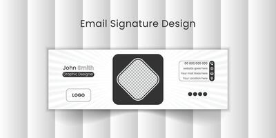 e-mail handtekening sjabloon of e-mail footer en persoonlijk sociaal media Hoes ontwerp. vector