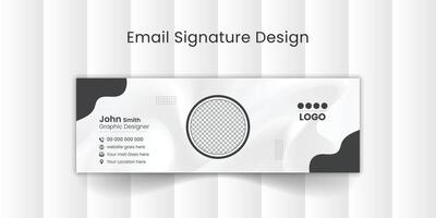 e-mail handtekening sjabloon of e-mail footer en persoonlijk sociaal media Hoes ontwerp. vector