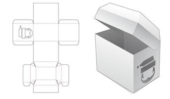 flip kistdoos met gestencilde kerstman gestanste sjabloon vector