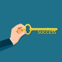 hand- Holding sleutel naar succes. een symbool van succes vector