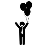 bedrijf Mens silhouet met ballon vector