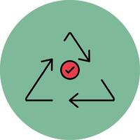 recycle lijn gevulde veelkleurig cirkel icoon vector