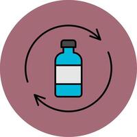 fles recycling lijn gevulde veelkleurig cirkel icoon vector