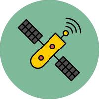 satelliet lijn gevulde veelkleurig cirkel icoon vector