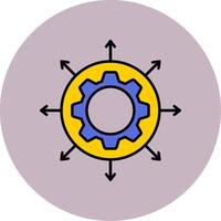 uitbreiding lijn gevulde veelkleurig cirkel icoon vector