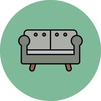 sofa lijn gevulde veelkleurig cirkel icoon vector