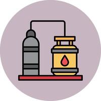 olie raffinaderij lijn gevulde veelkleurig cirkel icoon vector