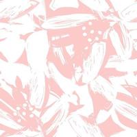 roze bloemen penseelstreken naadloze patroon achtergrond vector