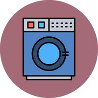 het wassen machine lijn gevulde veelkleurig cirkel icoon vector