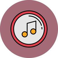 muziek- Notitie lijn gevulde veelkleurig cirkel icoon vector