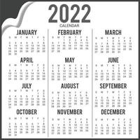 nieuwjaarskalender 2022 sjabloonontwerp vector
