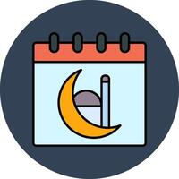 kalender lijn gevulde veelkleurig cirkel icoon vector