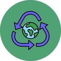 recycle lijn gevulde veelkleurig cirkel icoon vector