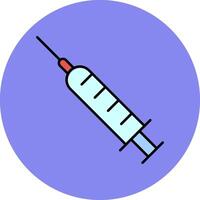 injectiespuit lijn gevulde veelkleurig cirkel icoon vector