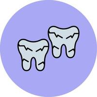 tand beschadigd lijn gevulde veelkleurig cirkel icoon vector