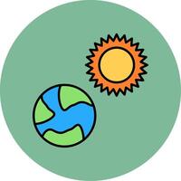 aarde lijn gevulde veelkleurig cirkel icoon vector