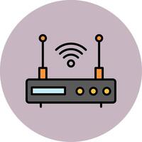 modem lijn gevulde veelkleurig cirkel icoon vector