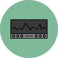 ekg lijn gevulde veelkleurig cirkel icoon vector