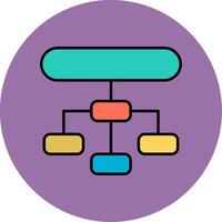 hiërarchisch structuur lijn gevulde veelkleurig cirkel icoon vector