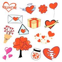 Valentijn sticker vector, liefde schattig illustratie vector