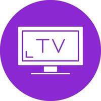 TV glyph cirkel icoon vector