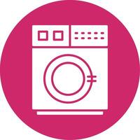 het wassen machine glyph cirkel icoon vector