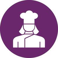 dame chef glyph cirkel icoon vector