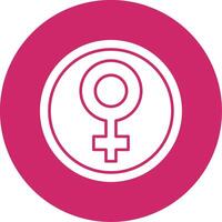 vrouw symbool glyph cirkel icoon vector