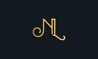 luxe mode eerste letter nl logo. vector