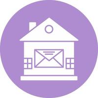 huis mail glyph cirkel icoon vector