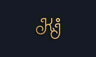 luxe mode eerste letter kj logo. vector