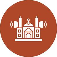 moskee spreker glyph cirkel icoon vector