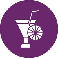 cocktail glyph cirkel icoon vector
