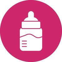 baby fles glyph cirkel icoon vector