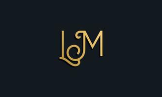 luxe mode eerste letter lm logo. vector