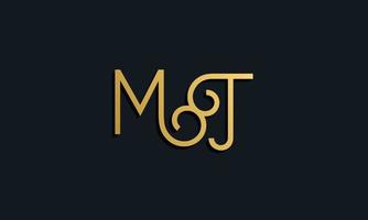 luxe mode eerste letter mt-logo. vector