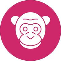 gorilla glyph cirkel icoon vector
