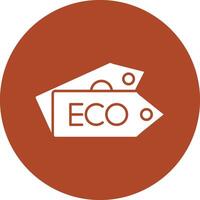 eco label glyph cirkel icoon vector