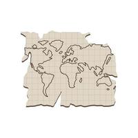 handgetekende kaart van de wereld vector