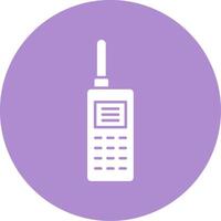 walkie talkie glyph cirkel icoon vector