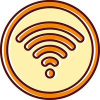 Wifi gevulde gleed uit retro icoon vector