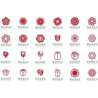 verzameling van roos bloem logos vector