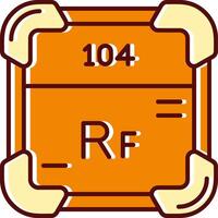 rutherfordium gevulde gleed uit retro icoon vector