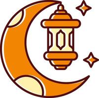 Ramadan gevulde gleed uit retro icoon vector