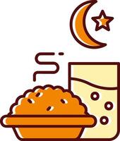 iftar gevulde gleed uit retro icoon vector