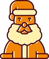 de kerstman claus gevulde gleed uit retro icoon vector