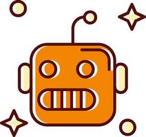 robot gevulde gleed uit retro icoon vector