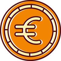 euro gevulde gleed uit retro icoon vector