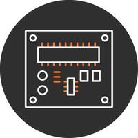 pcb bord blauw gevulde icoon vector